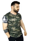 Kamuflaj Kol Detaylı T-Shirt - 1