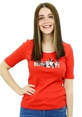 Cat&Dog Baskılı Turuncu T-Shirt - 1