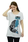 Tilki Baskılı Mavi Tunik - 1