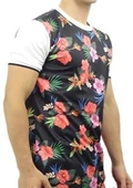 Çiçek Desenli Kolları Beyaz T-shirt 10149 - 3