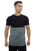 Siyah Yeşil Çift Renk T-shirt 10131 - 1