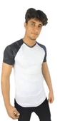 Omuz Kamuflaj Desenli T-shirt Beyaz - 1