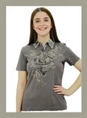 Yakalı Baskılı Toprak T-Shirt - 1