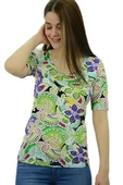 Çiçek Desenli T-Shirt - 4