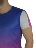 Boyu Uzun Oval Kesim Spor Mavi Tişört - 3