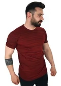 Bordo Siyah Kalın T-Shirt - 4