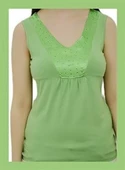 V Yaka Taşlı Yeşil Kolsuz Bayan Atlet thumbnail 4
