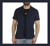 Polo Yaka Önü Açık Waffle T-shirt - 1