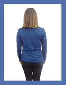 Kadın Lacivert Uzun Kollu Danteli T-shirt  - 3
