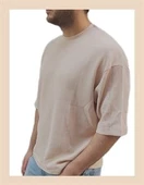Oversize Waffle Erkek T-shirt 1079 - 6