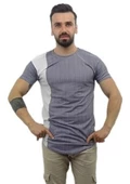 Lacivert Çizgili Beyaz Şeritli T-shirt 10115 - 1