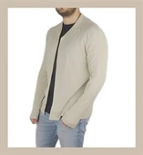 Polo Yaka Önü Açık Krem T-shirt - 3