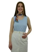 Yukarlak Yaka Mavi Bayan Atlet - 2