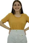 Saten Biyeli Hardal T-Shirt - 2
