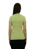 V Yaka Su Yeşili Basic T-Shirt - 4