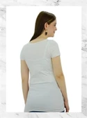 Beyaz Uzun T-Shirt - 3