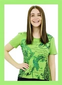 Yazı Detaylı Yeşil T-Shirt - 1