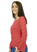 Kırmızı Beyaz Çizgili T-Shirt - 1
