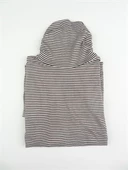 Boğazlı Kahverengi Çizgili T-shirt - 4
