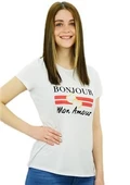 Bonjour Baskılı T-Shirt - 2