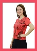 Yazı Detaylı Kırmızı T-Shirt thumbnail 2