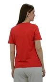Çiçek Baskılı Kırmızı T-Shirt - 3