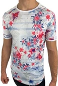 Boyu Uzun Oval Kesim Desenli T-shirt - 1