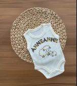 Kuzulu Anneanne Baskılı Askılı Çıtçıtlı Badi - 1
