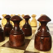 Helena Wood Art Masif Ceviz Sedefli Dama Takımı 42 cm Kahve-50mm thumbnail 6