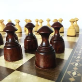 Helena Wood Art El Yapımı Ahşap Dama Takımı 48 cm Kahve-50mm - 6