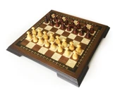 Helena Wood Art Masif Ceviz Sedefli Dama Takımı 42 cm Kahve-50mm thumbnail 1