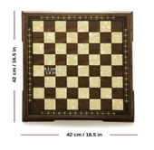 Helena Wood Art Masif Ceviz Sedefli Satranç Takımı 42 cm - 3