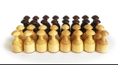 El Yapımı Şimşir Ahşap Dama Taşı Takımı 50mm Krem-Kahve - 2