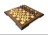 Helena Wood Art El Yapımı Ahşap Kızıl Dama Takımı 48 cm Kahve-50mm - 1