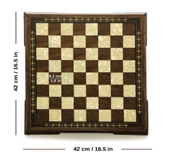 Helena Wood Art Masif Ceviz Sedefli Dama Takımı 42 cm Kahve-50mm thumbnail 3