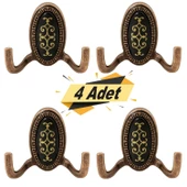 Seçil Vestiyer Duvar Askısı Metal Dolap Elbise Askılığı Antik Bakır (4 ADET) - 1