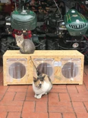Narım 3'lü Kedi Evi Dış Mekan İzalasyonlu Ara Bölmeli ÖZEL TASARIM - 10