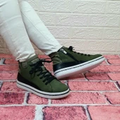 Voyager 8498 Haki Yeşil Hakiki Deri Kaymaz Taban Fermuarlı Bağacaklı Bot thumbnail 6