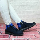 Voyager 8498 Lacivert Nubuk Hakiki Deri Kaymaz Taban Fermuarlı Bağacaklı Bot thumbnail 4