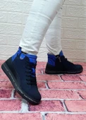 Voyager 8498 Lacivert Nubuk Hakiki Deri Kaymaz Taban Fermuarlı Bağacaklı Bot thumbnail 6