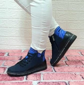 Voyager 8498 Lacivert Nubuk Hakiki Deri Kaymaz Taban Fermuarlı Bağacaklı Bot thumbnail 3