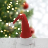 3 Adet 7x17cm Yılbaşı Şapkası Kumaş Süs thumbnail 2