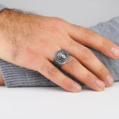 Aslan Tasarımlı Desenli 925 Ayar Gümüş Yüzük thumbnail 2