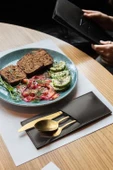 Modern 4lü Siyah Deri Kaşıklık - 2