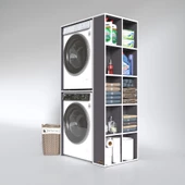 Kenzlife çamaşır-kurutma makinesi dolabı bolodenka gri 180*090*60 banyo kapaksız arkalıksız thumbnail 2