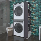 Kenzlife çamaşır-kurutma makinesi dolabı bolodenka gri 180*090*60 banyo kapaksız arkalıksız thumbnail 1