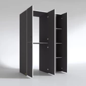 Kenzlife çamaşır-kurutma makinesi dolabı kapaklı yaromira gri 180*120*60 banyo arkalıksız thumbnail 7