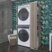 Kenzlife çamaşır-kurutma makinesi dolabı demyan crd 180*090*60 banyo kapaksız arkalıksız thumbnail 1