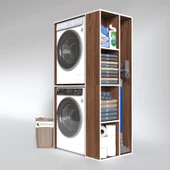 Kenzlife çamaşır-kurutma makinesi dolabı demyan cvz 180*090*60 banyo kapaksız arkalıksız thumbnail 2