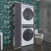 Kenzlife çamaşır-kurutma makinesi dolabı demyan gri 180*090*60 banyo kapaksız arkalıksız thumbnail 4